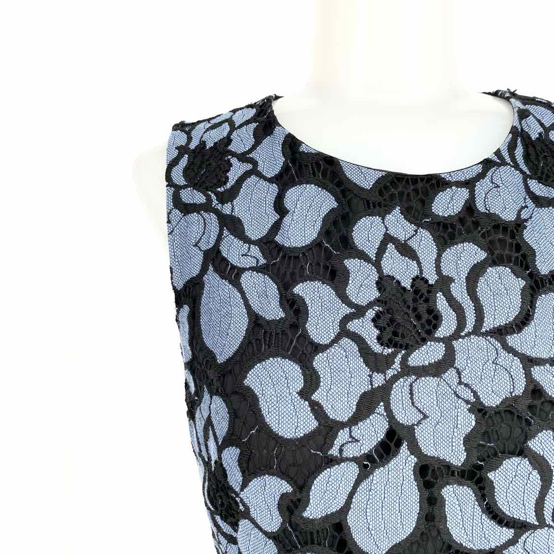 Tommy Hilfiger Vestido casual de negocios con encaje floral azul marino/negro para mujer talla 2