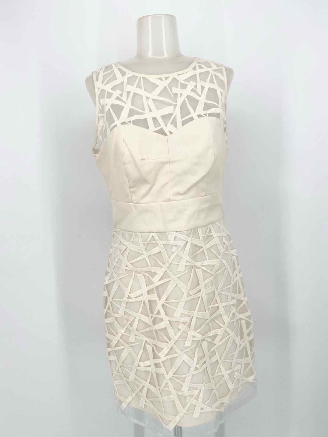 W118byWalterBaker Women's Bridget Cream Fit & Flare Tulle Abstract Size S Dress - Article Consignment