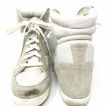 ASOS Shoe Size 6 White/Beige Wedge Lace-Up Leather Sneakers - Article Consignment
