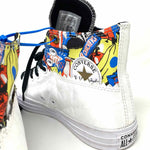 Converse Women's White/Multi-color Hi-top Canvas Graphics Size 10 Sneakers - Article Consignment