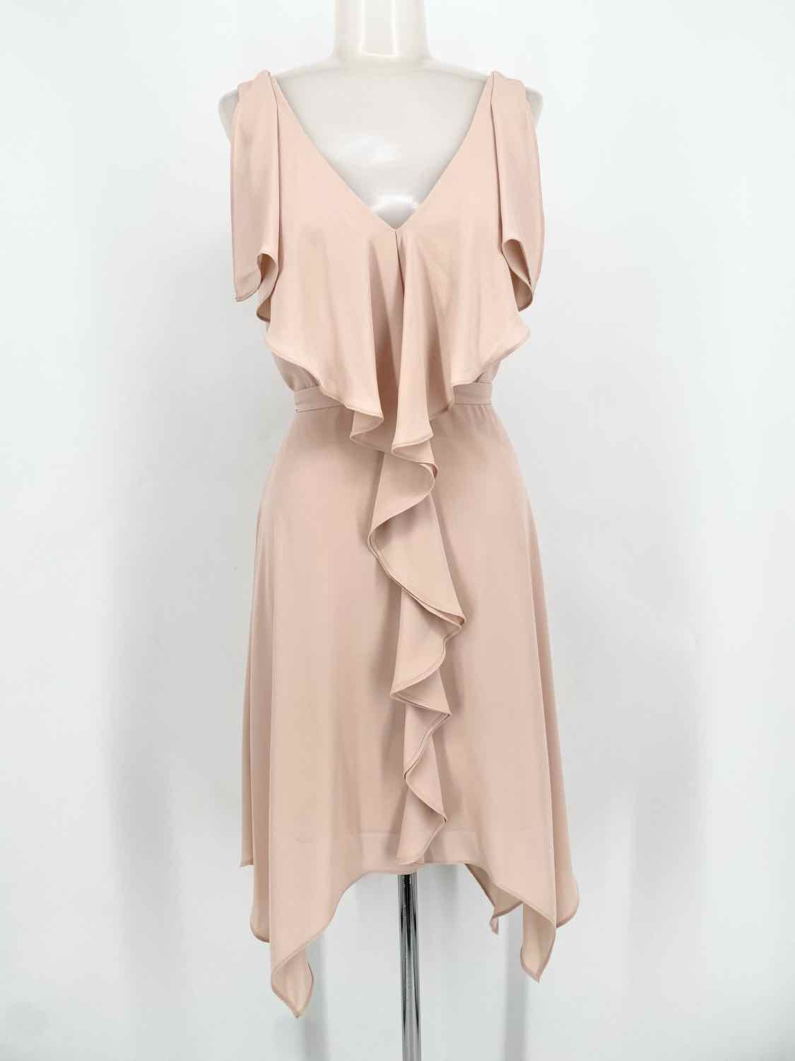 BCBG Max Azria Blush A Line Ruffled Size 0 Dress Article Consignment