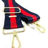 Thomas and Lee Company Navy/Red 29"-52" Stripe Bag Strap - Article Consignment