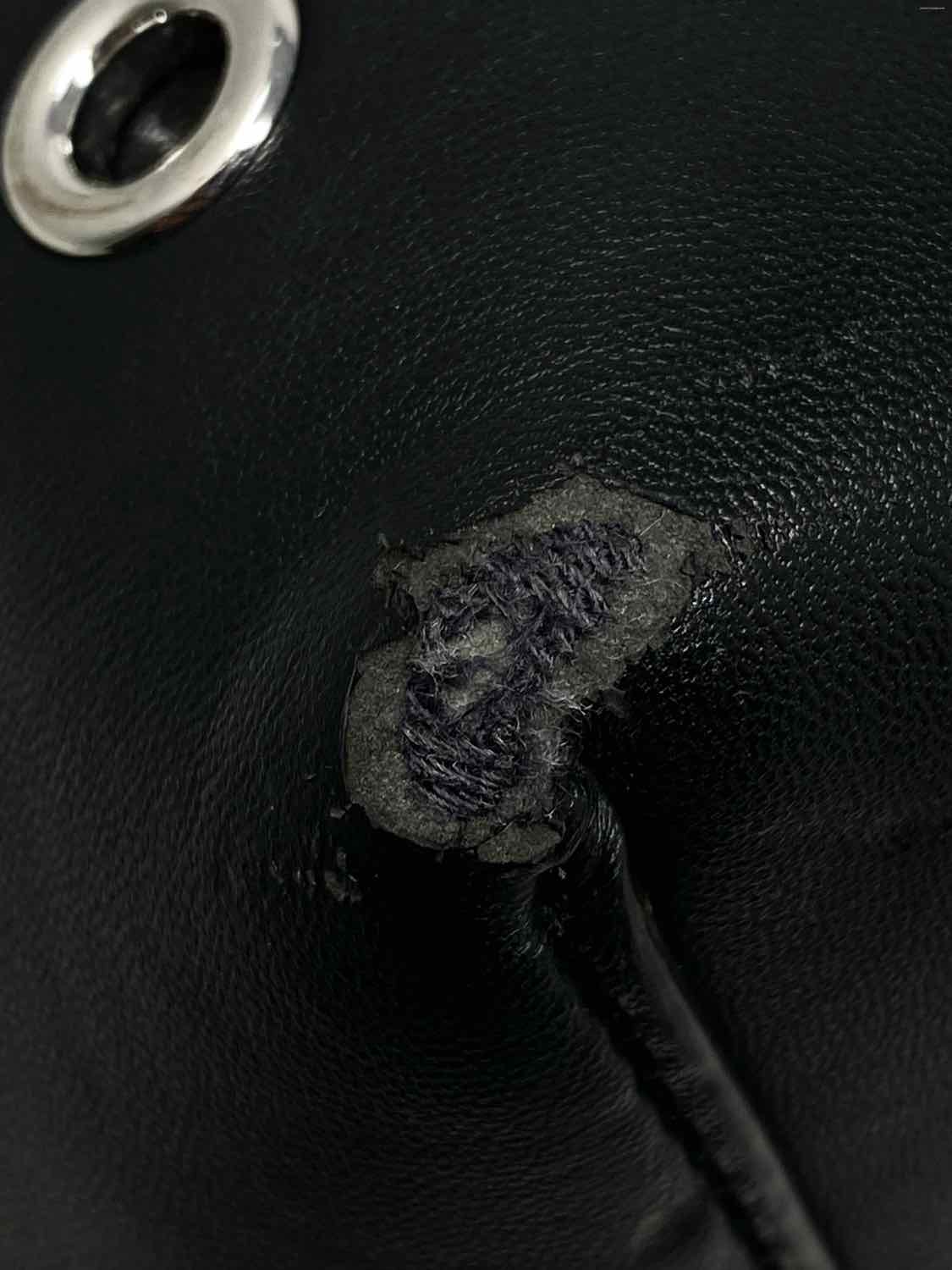 Tory Burch Block-T Grommet Draw-String Black Rivets Tote