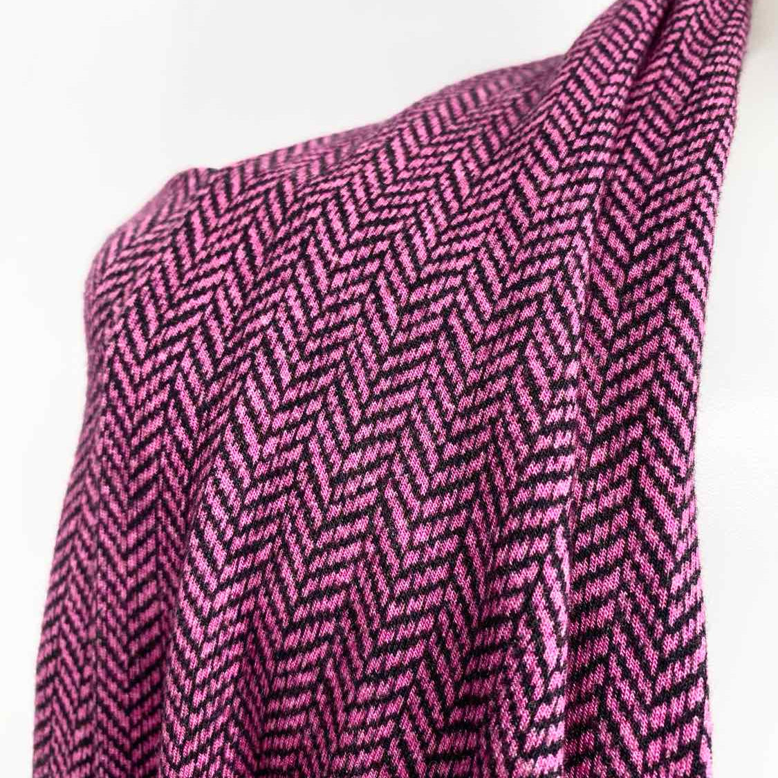 ESCADA Women's Pink Cowl Neck Chevron Size XL Long Sleeve