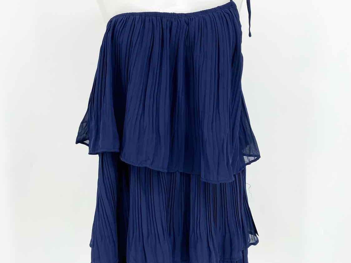 Lulus Women's Navy One Shoulder Tiered Size M Dress - Article Consignment