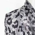 classiques entier Women's Gray Print Open Front Silk Blend Animal Print Cardigan - Article Consignment