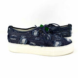 AGL Women's Dark Blue Platform Metallic Distressed Italy Size 38/7.5 Sneakers - Article Consignment