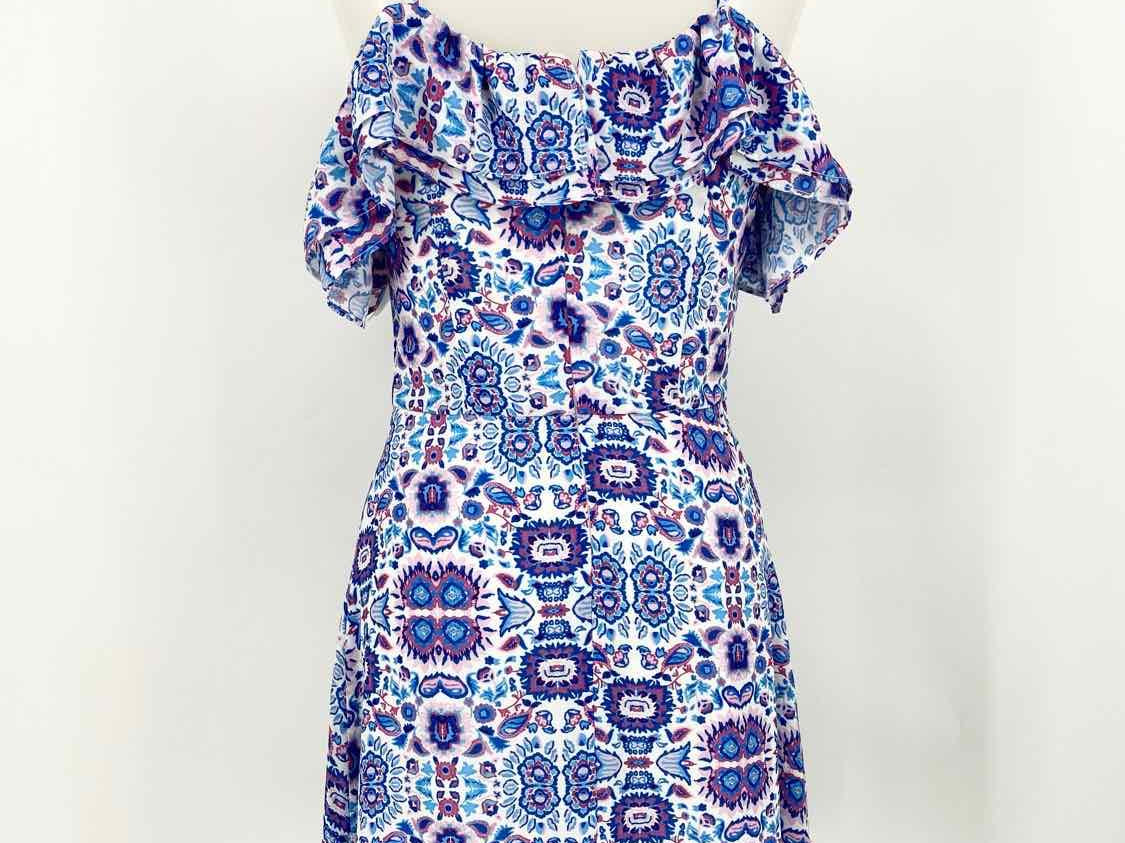 Aqua Women's Blue/Pink cold shoulder Print Size XS Dress - Article Consignment