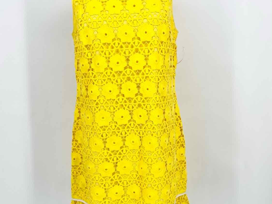 Juicy Couture Women's Yellow Sleeveless Lace Size 8 Dress - Article Consignment