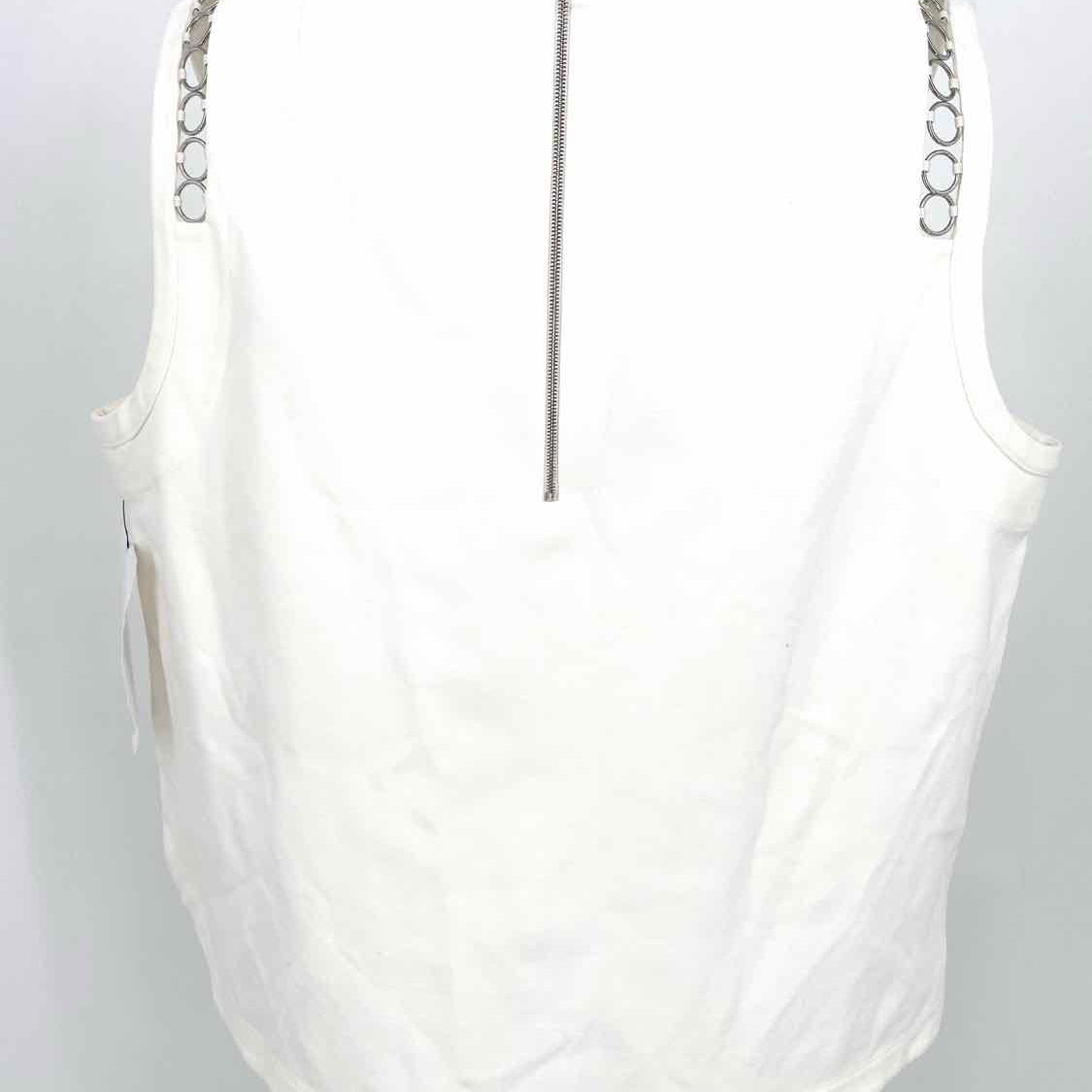 A-K-R-I-S Women's White Tank Viscose Size 16 T-shirt