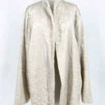Eileen Fisher Women's Ivory Open Front Silk Embroidered Lagenlook Size L Jacket - Article Consignment