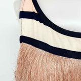 Ann Taylor Women's Pink/White/Navy Tank Fringe Size LP Sleeveless - Article Consignment