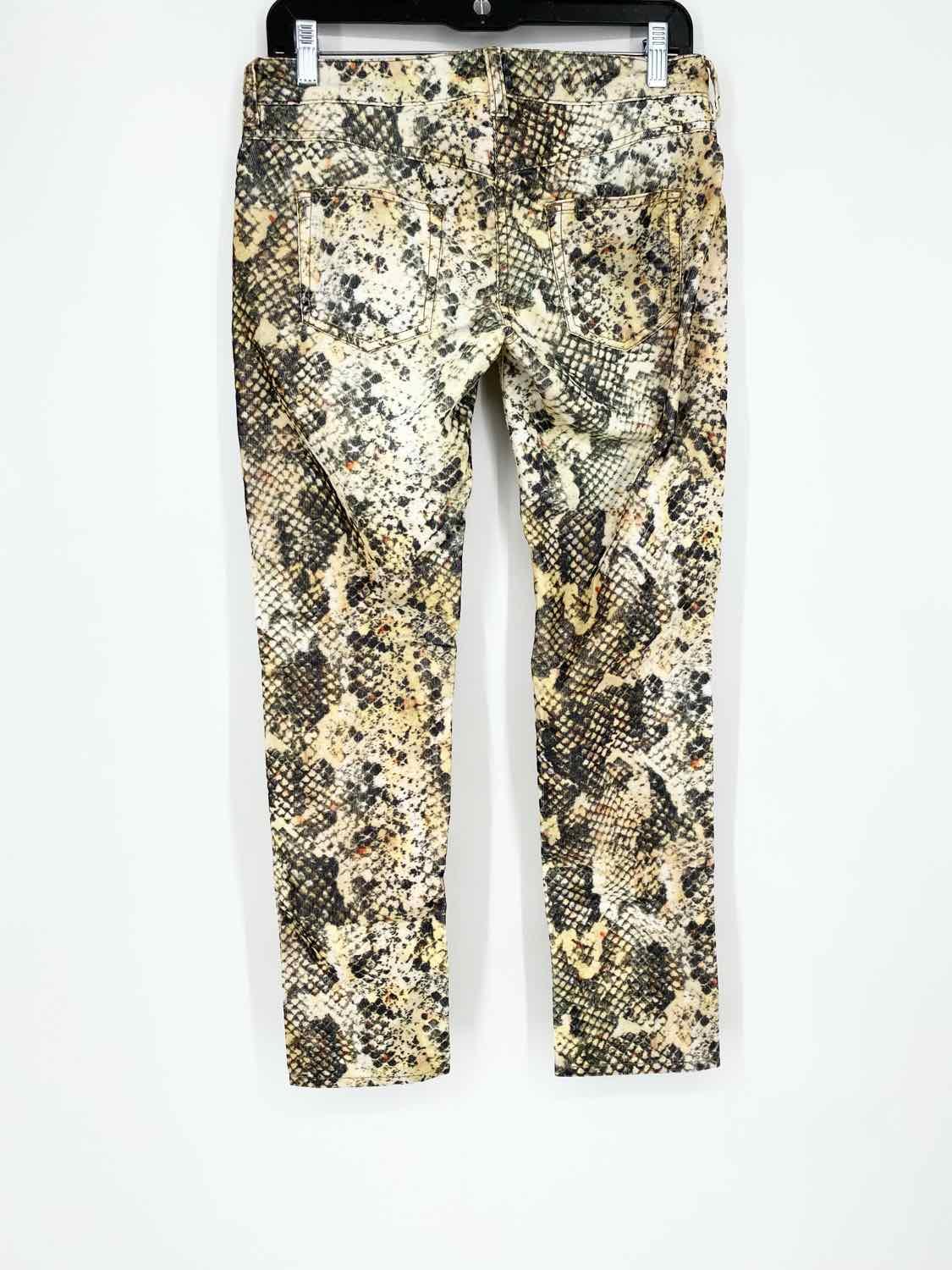 Isabel Marant Women's Black/Yellow Skinny Corduroy Snake Print Size 36/0 Jeans - Article Consignment