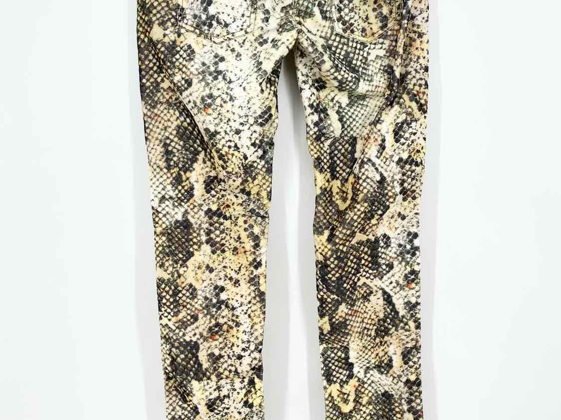 Isabel Marant Women's Black/Yellow Skinny Corduroy Snake Print Size 36/0 Jeans - Article Consignment