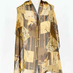 Green/Brown Long Print Scarf - Article Consignment