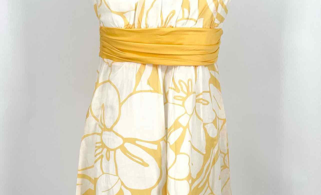 The Limited Women's yellow/white Strapless Flower Size 8 Dress - Article Consignment
