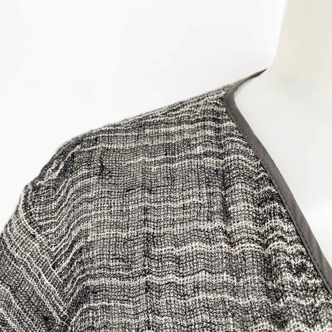 Eileen Fisher Women's Grey/White Open Front Business Casual Size PP Cardigan - Article Consignment