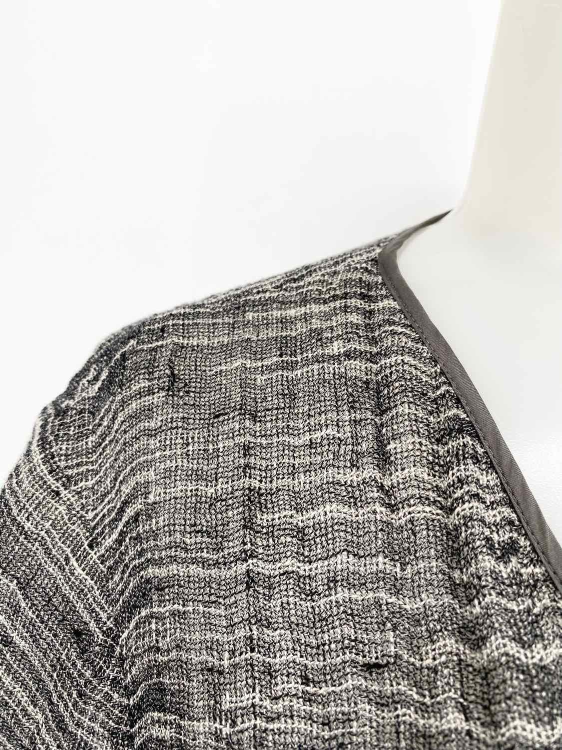 Eileen Fisher Women's Grey/White Open Front Business Casual Size PP Cardigan - Article Consignment