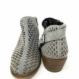 VINCE CAMUTO Women's Gray Slip-On Suede Lazer Cut Size 7 Bootie - Article Consignment