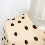 J Crew Women's Cream/Brown Button Up Wool Polka Dot Size S Cardigan - Article Consignment