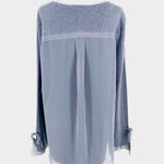 Nic + Zoe Size L Steel Blue Long Sleeve - Article Consignment