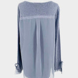 Nic + Zoe Size L Steel Blue Long Sleeve - Article Consignment