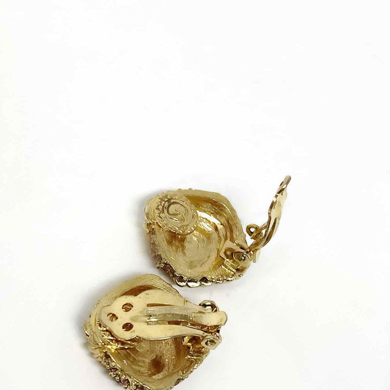 ST. JOHN Metal Gold Tone Crystal Clip-ons