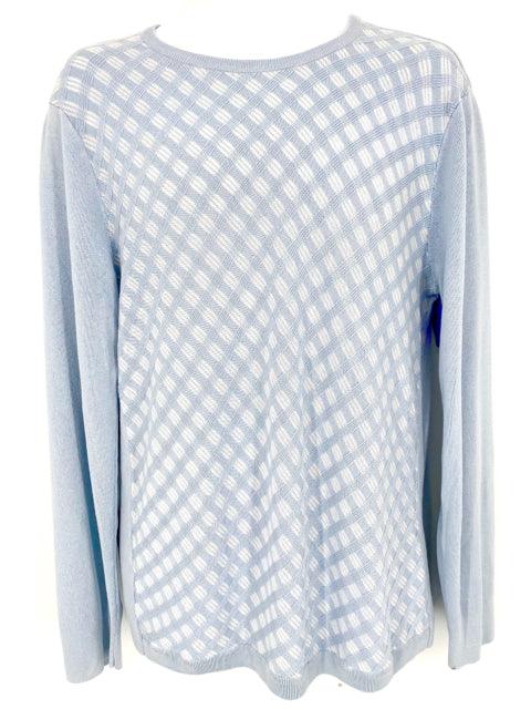 Armani Collezioni Size XXL Light Blue Stripes Sweater Article