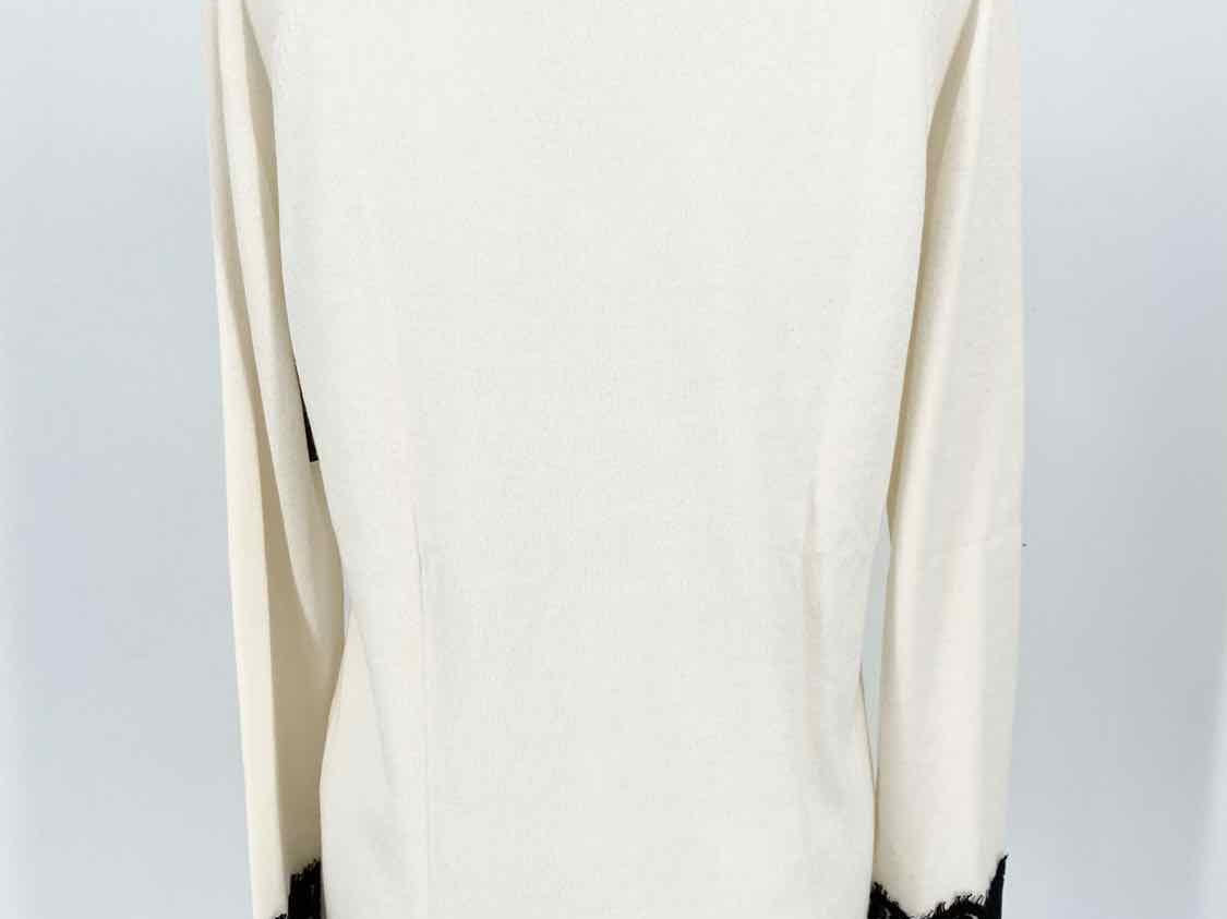 GEORGES RECH Women's White/Black Silk Blend Size L Sweater - Article Consignment