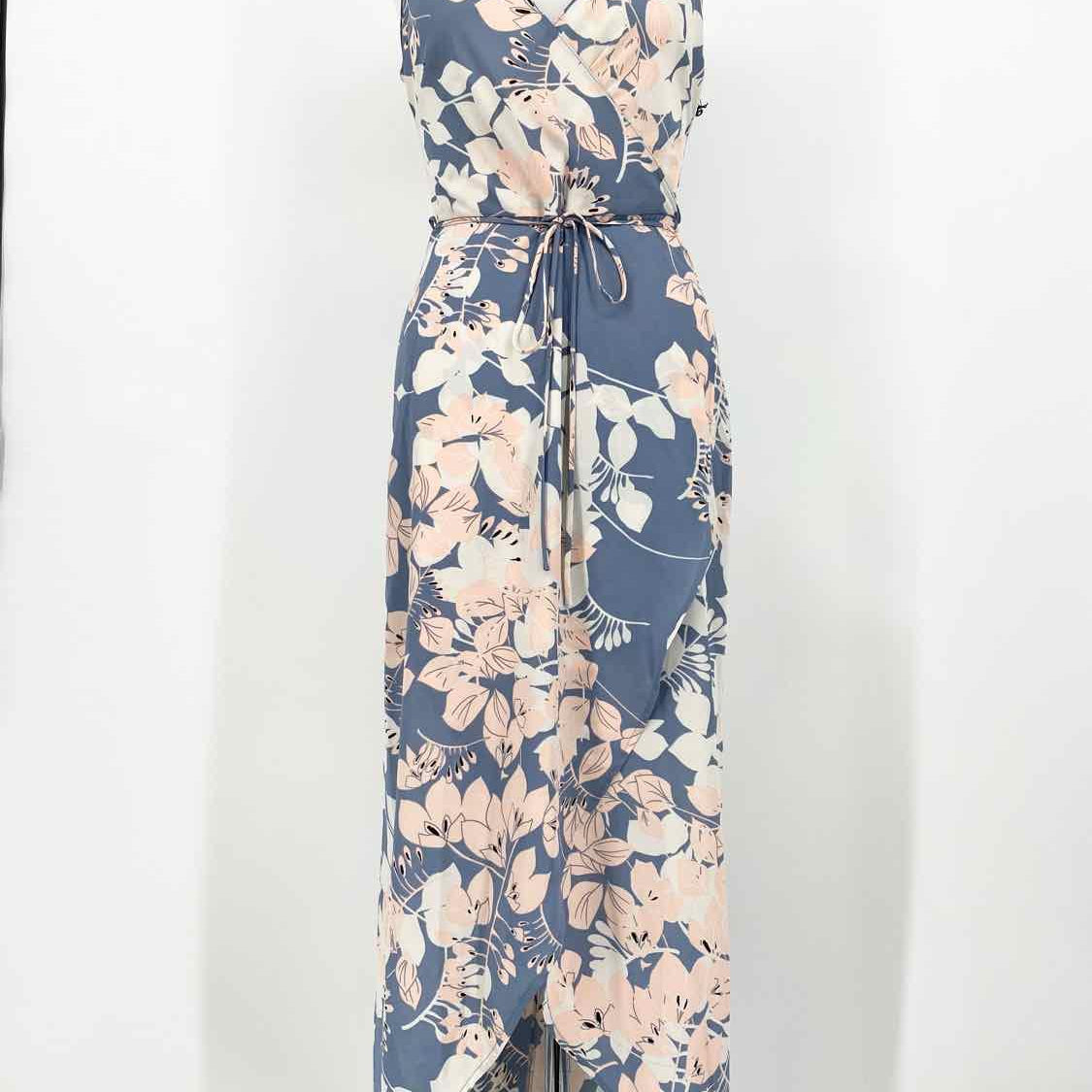 ASTR Women's Blue/Pink Strappy Floral Maxi Size XS Dress - Article Consignment