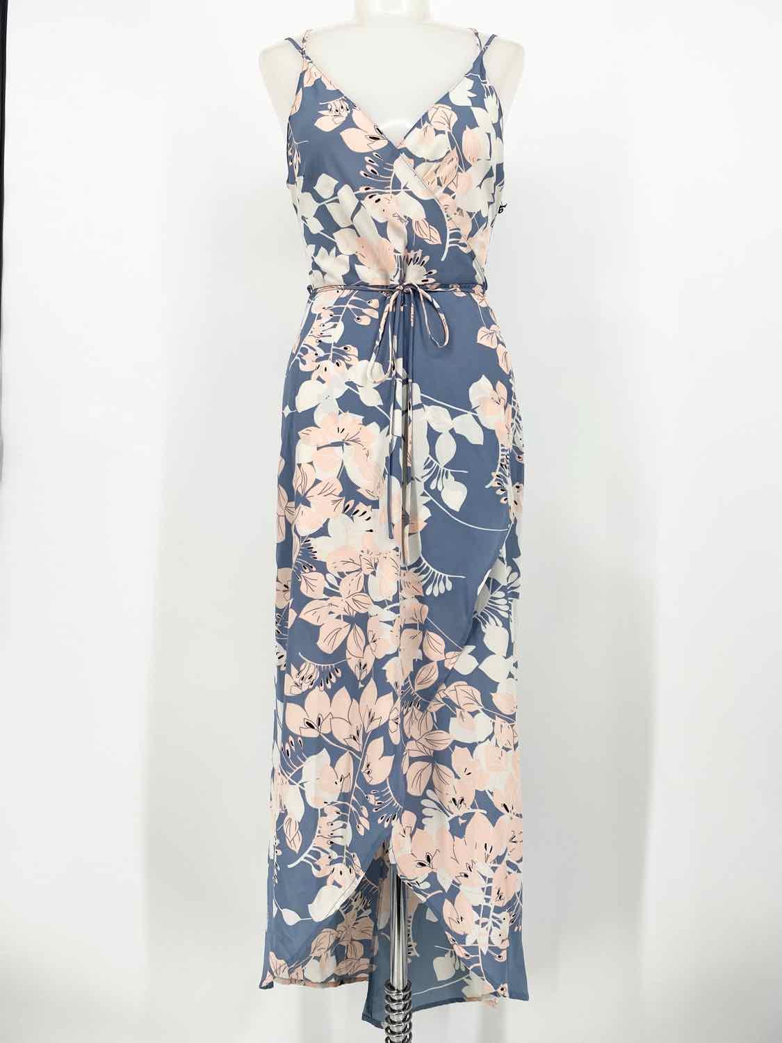 ASTR Women's Blue/Pink Strappy Floral Maxi Size XS Dress - Article Consignment