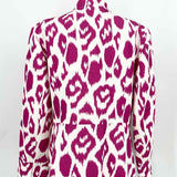 Lafayette 148 Women's Pink/White Animal Print Business Casual Size 12 Blazer - Article Consignment