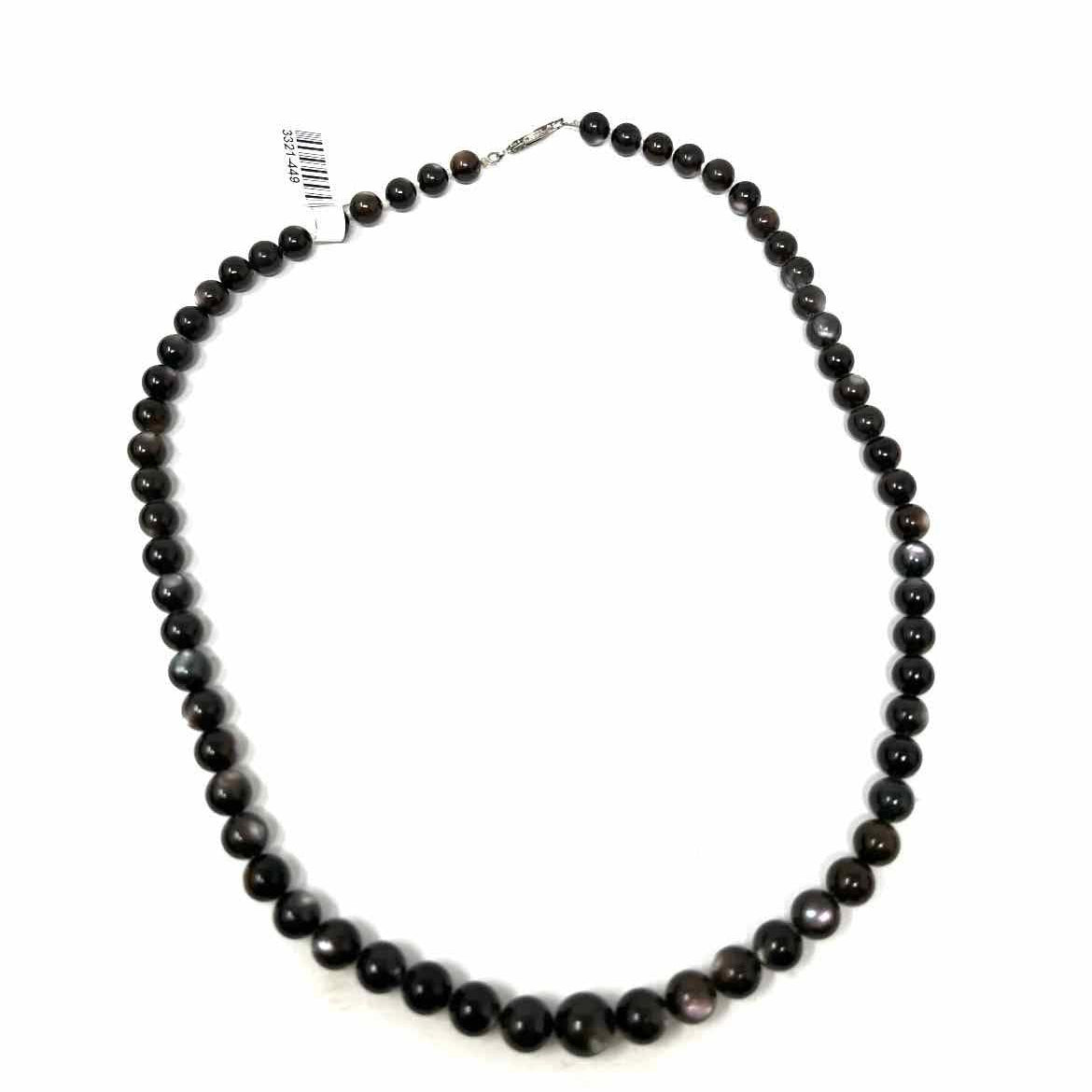 .925 Black Beaded Moon Stone Necklace - Article Consignment