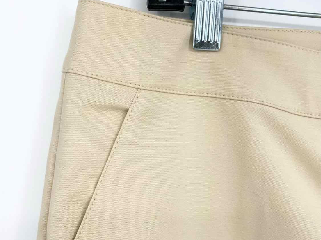 ST. JOHN Women's Emma Khaki Cotton Blend Professional Size 12 Pants - Article Consignment