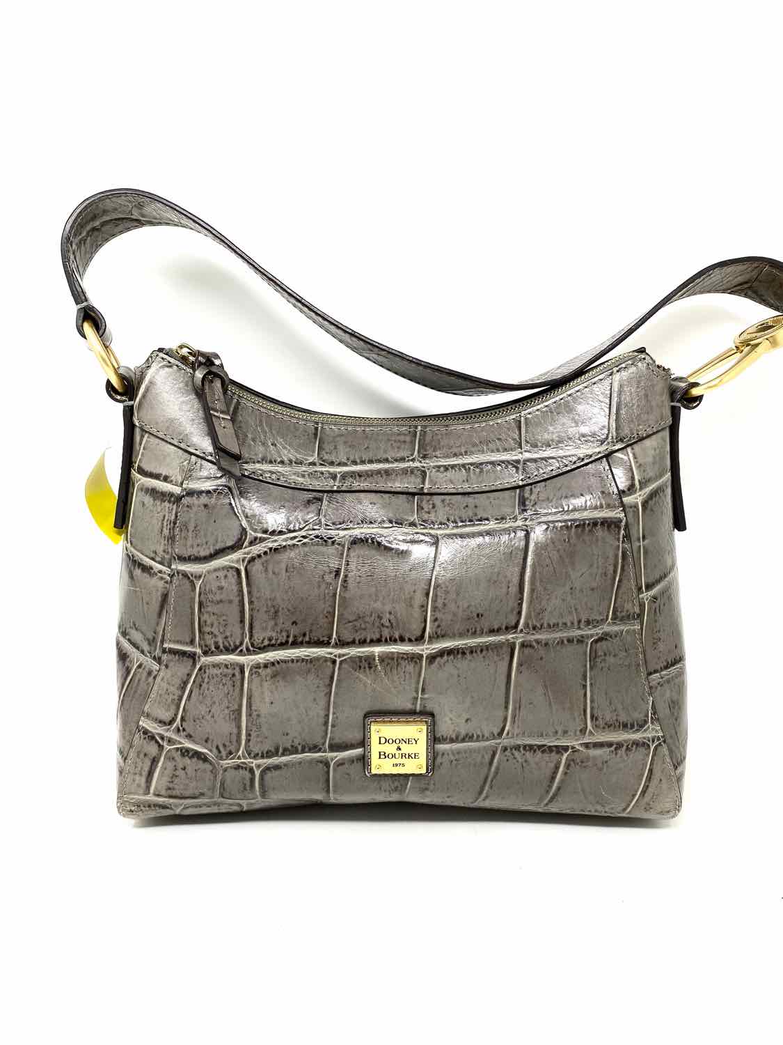 Dooney Bourke Gray Croc Embossed Shoulder Bag Article Consignment