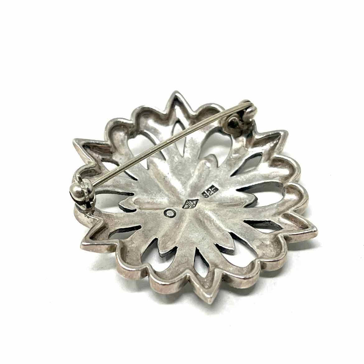 Judith Jack .925 Marcasite Silver Flower Brooch - Article Consignment