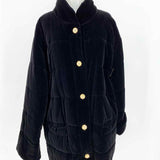 ESCADA COUTURE Women's Black Cotton Velvet Puffer Size 38 Coat - Article Consignment