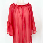Elan Women's Pink Off The Shoulder Sheer Size One Size Long Sleeve - Article Consignment