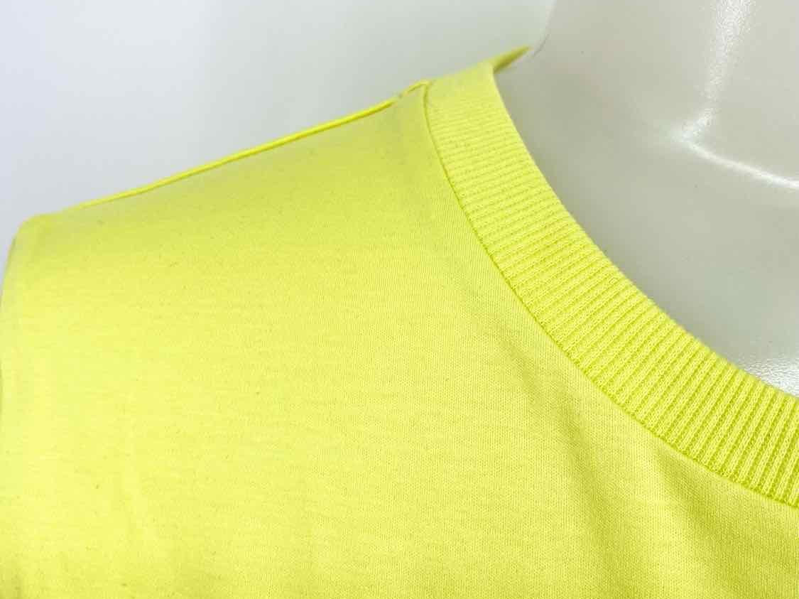 DION LEE Women's Neon Yellow Open Back T-shirt Crop Size 2 Short Sleeve Top - Article Consignment