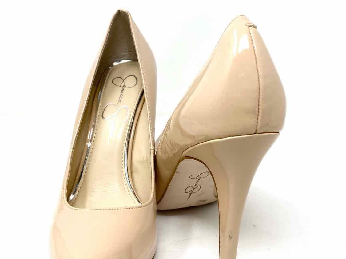 Jessica Simpson Women's Blush Heeled Patent Leather Platform Professional Pumps - Article Consignment