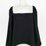 Madewell Women's Black Square Neck Size XXL Long Sleeve - Article Consignment