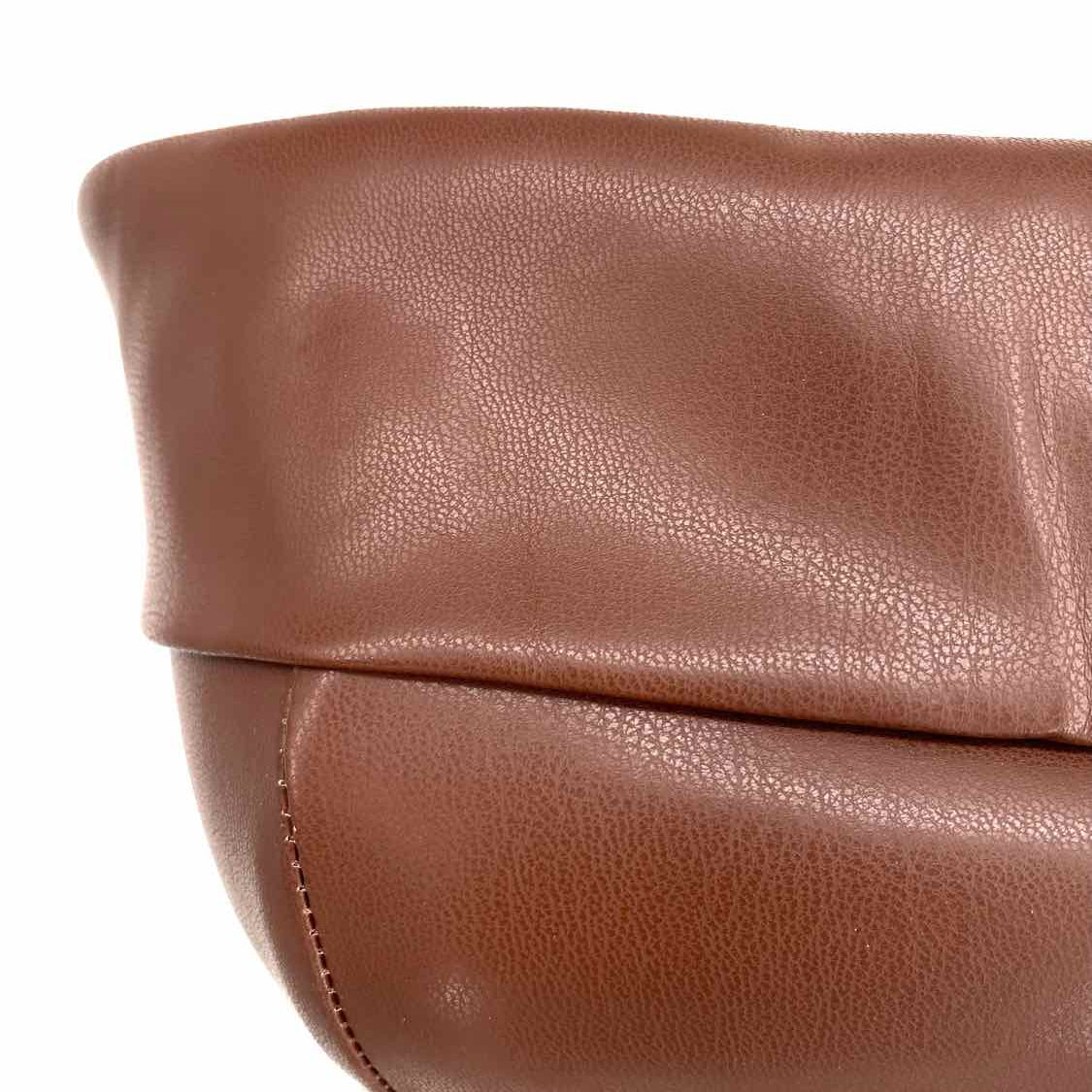 eleven22 Women's Brown Sleeveless Faux Leather Layered Crop Size S Sleeveless