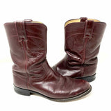 Justin Women's Ox Blood Cowboy Leather western Size 9.5 Boots - Article Consignment