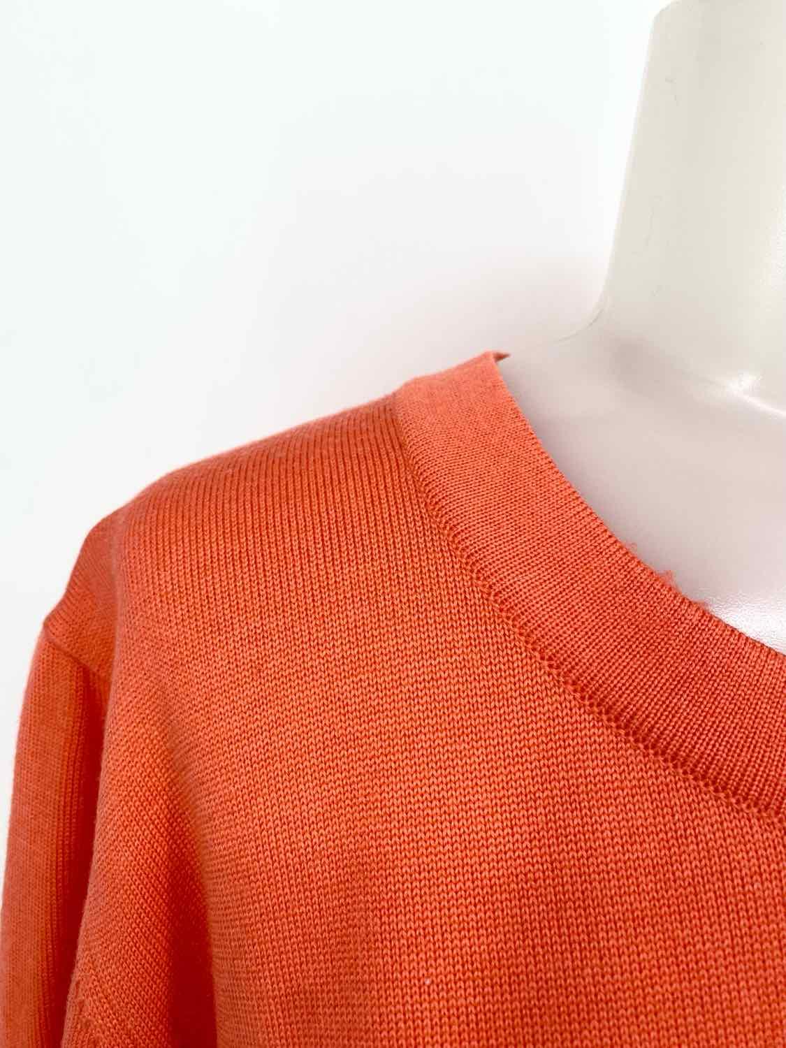 ESCADA Women's Coral Boxy Wool Knit Size 42/12 Short Sleeve Top - Article Consignment