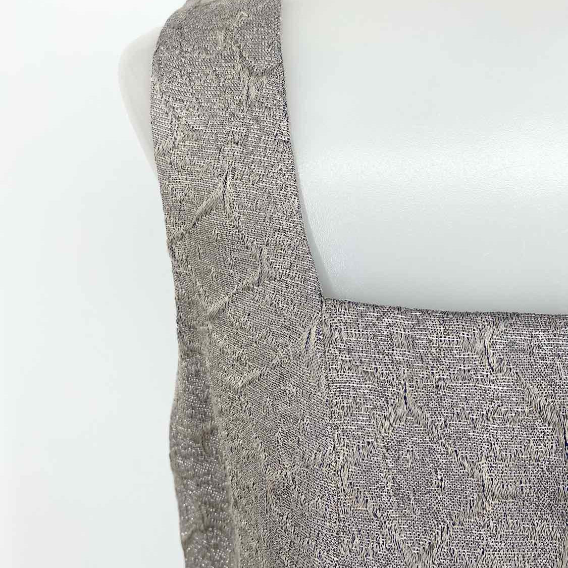 RED VALENTINO Women's Silver sheath Textured Size 6 Dress - Article Consignment