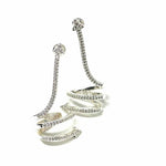 stella & dot Silver Cuff PAVE Cubic Zirconia Earrings - Article Consignment