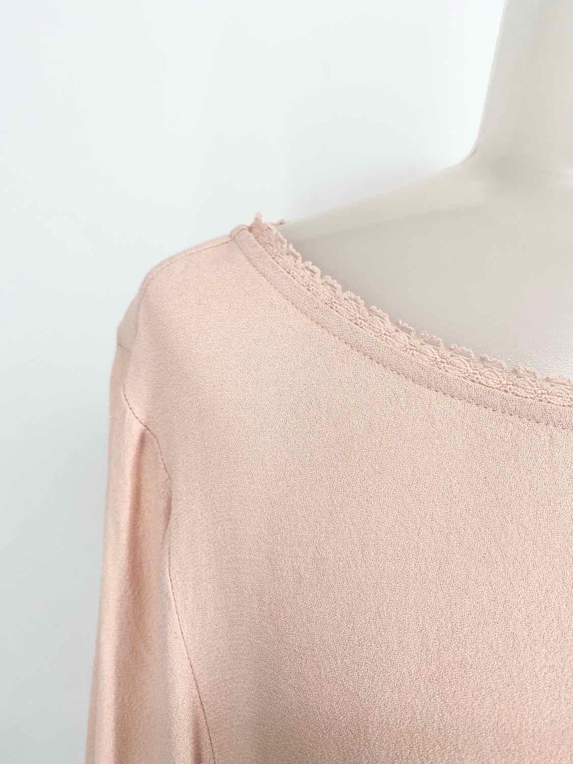 Joie Women's Blush Blouse Rayon Lace Trim Peplum Size M Long Sleeve - Article Consignment
