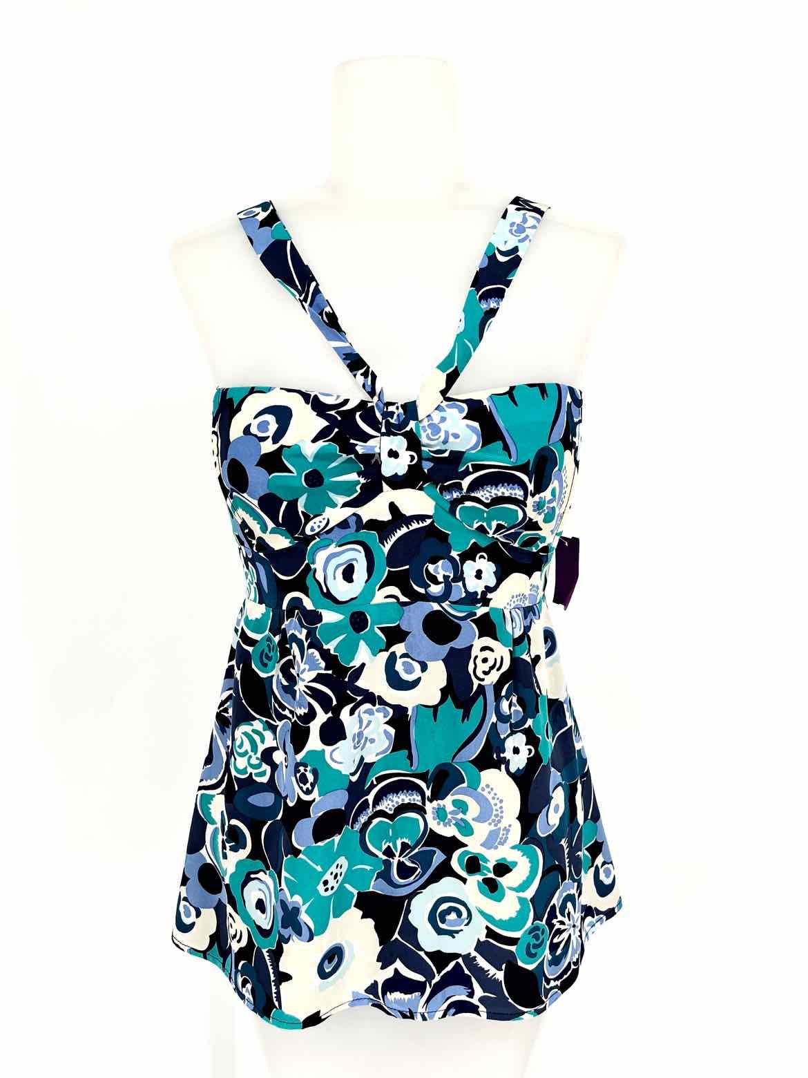 Nanette Lepore Size 4 Blue/Teal Silk Floral Sleeveless - Article Consignment