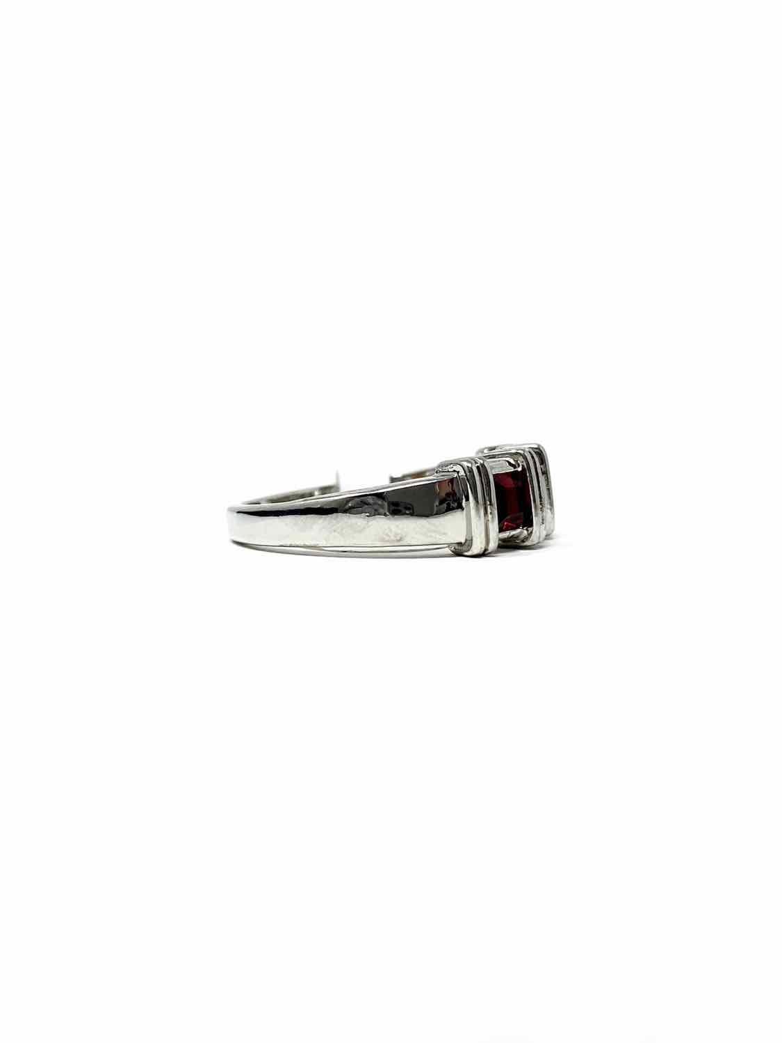 Silver/Red Fashion Cubic Zirconia Ring - Article Consignment