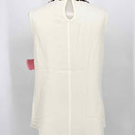 Trina Turk Women's Ivory/Brown Tank Embellished Size M Sleeveless - Article Consignment